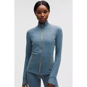 Lululemon Define Jacket Nulu Steel Blue and Gold Size 10 NWT